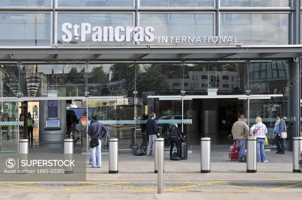 UK - England, England , London, St Pancras International Eurostar terminal railway station entrance