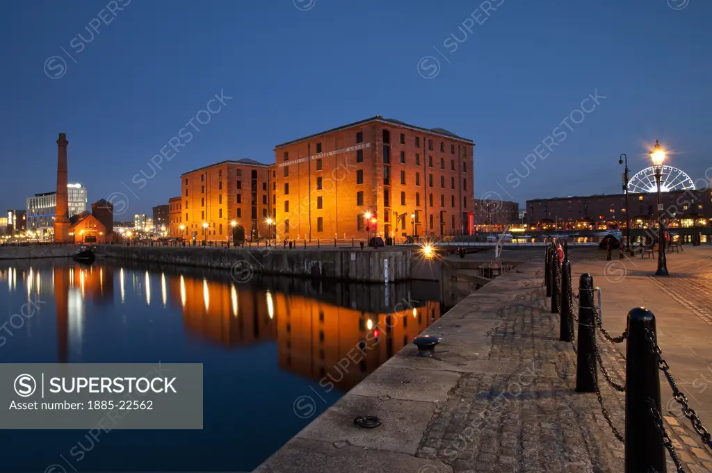 UK - England, Merseyside, Liverpool, The Albert Dock At Night