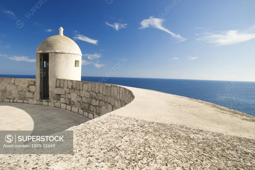 Croatia, Dubrovnik, Dubrovnik, A turret along the city walls in Dubrovnik