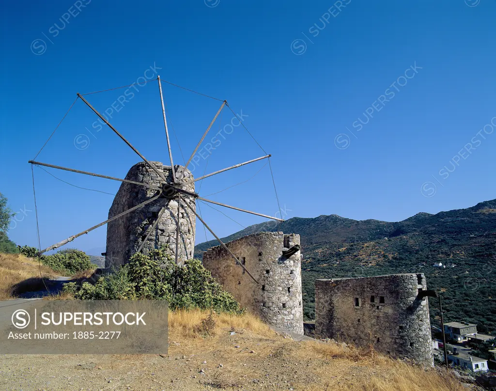 Greek Islands, Crete,  Agios Nikolaos - near, Old Windmills