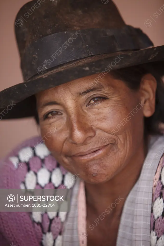 Bolivia, Tarabuco, A woman at tarabuco market