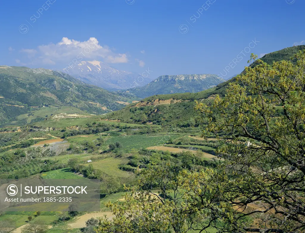 Greek Islands, Crete, Amari Valley, View of valley