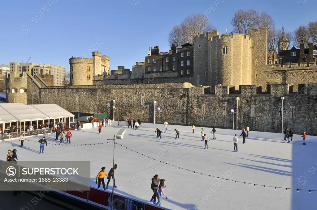 UK - England, Region, London, Ice Skating at the Tower of London