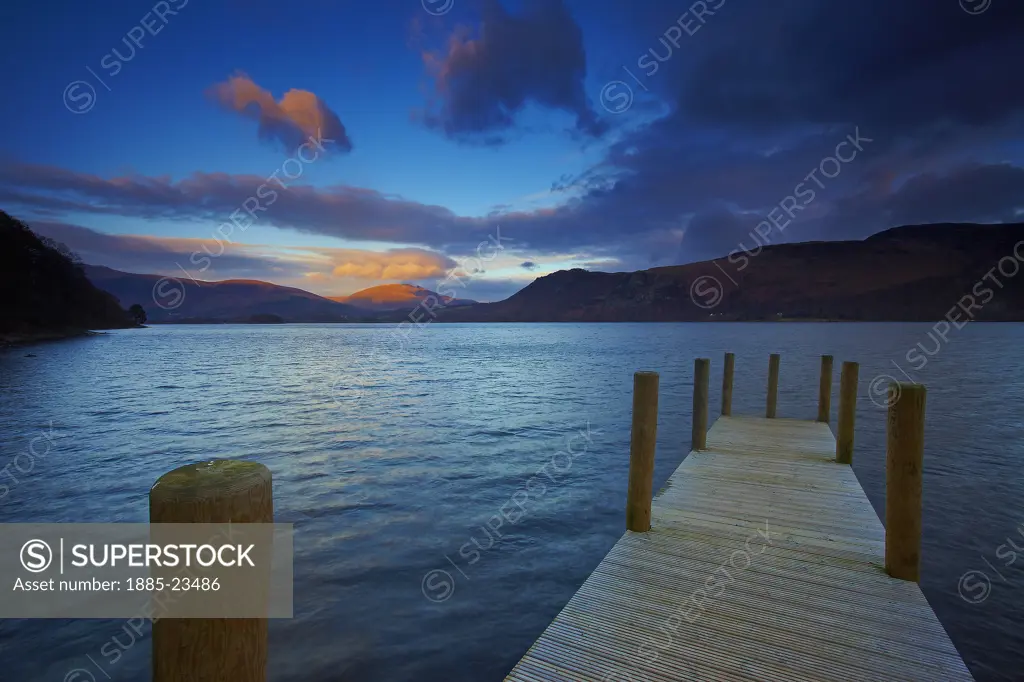 UK - England, Cumbria, Derwentwater, View across Derwentwater from Brandelhow Jetty