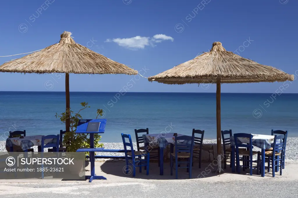 Greek Islands, Crete, Kato Zakros, Beachside restaurant