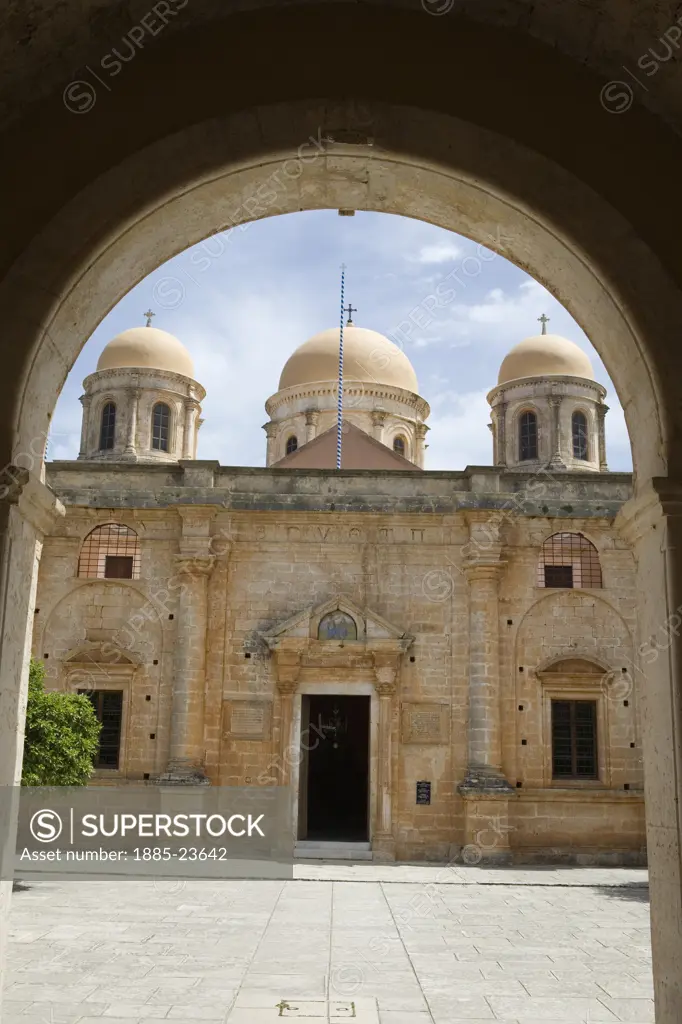 Greek Islands, Crete, Ayia Triadha, Ayia Triadha Monastery - the entrance