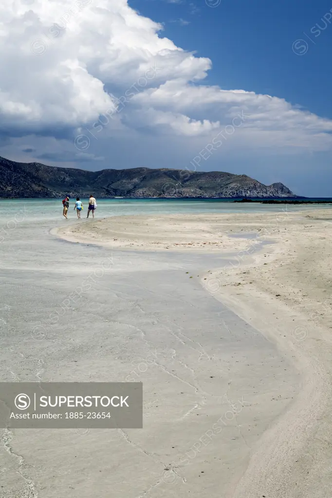 Greek Islands, Crete, Elafonisi , View along beach