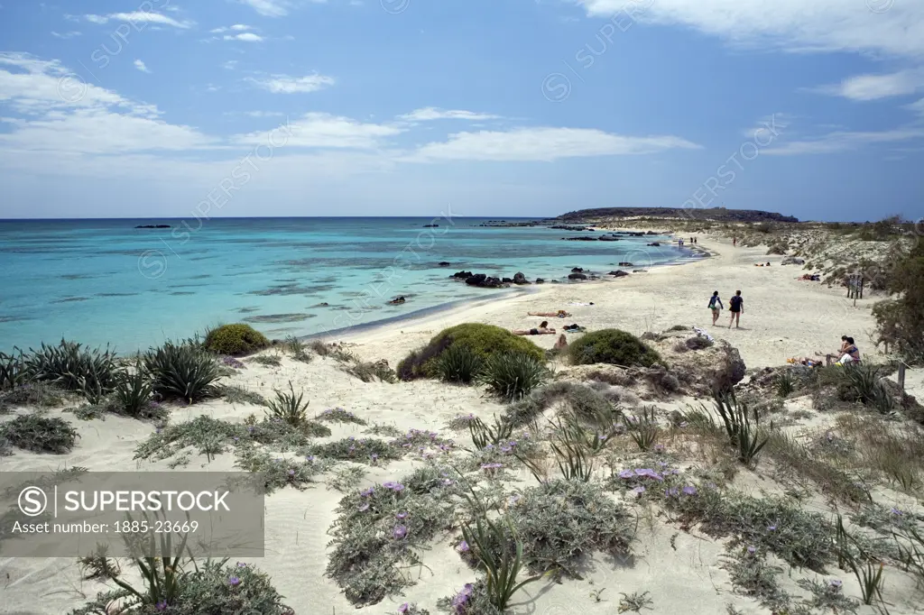 Greek Islands, Crete, Elafonisi , View of beach