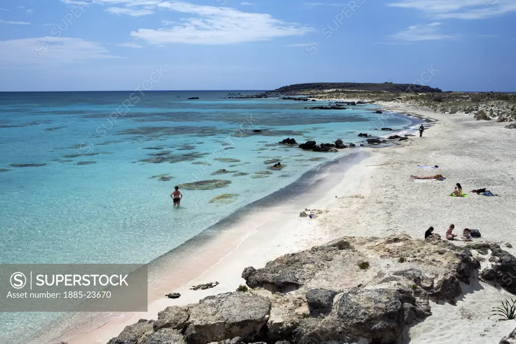 Greek Islands, Crete, Elafonisi , View of beach