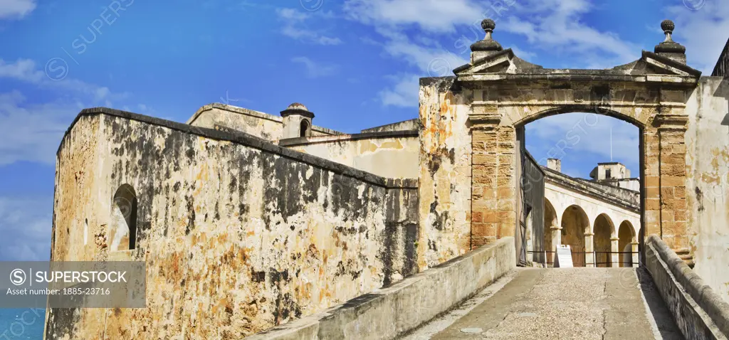 Caribbean, Puerto Rico, San Juan, Entrance to San Cristobal fort