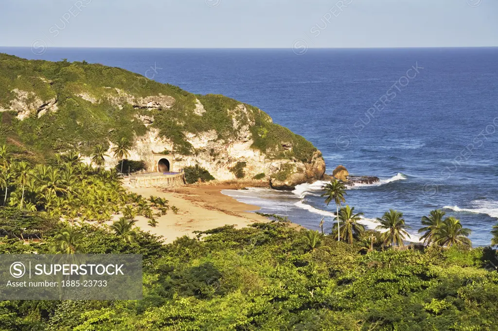 Caribbean, Puerto Rico, Quebradillas, Guajataca Beach and tunnel