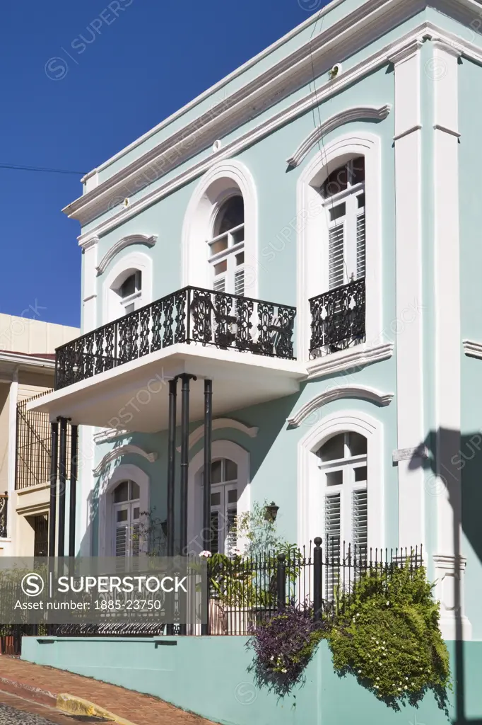 Caribbean, Puerto Rico, San German, Colonial style house