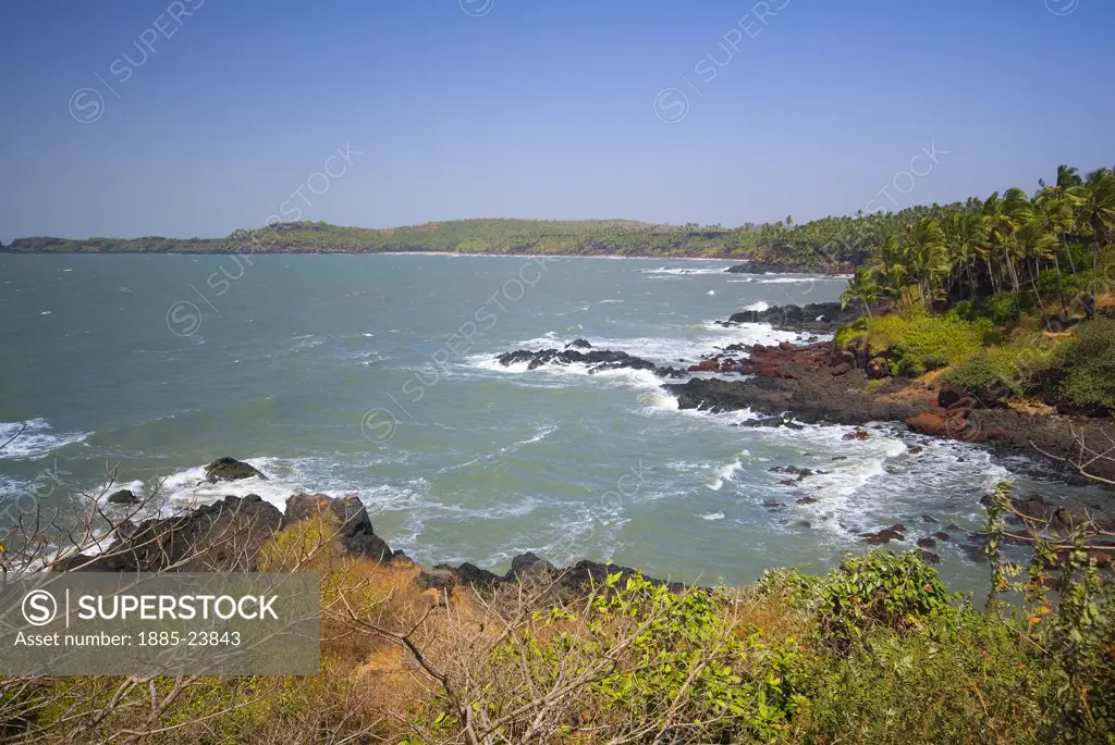 India, Goa, Cabo da Rama, View of Goan coastline