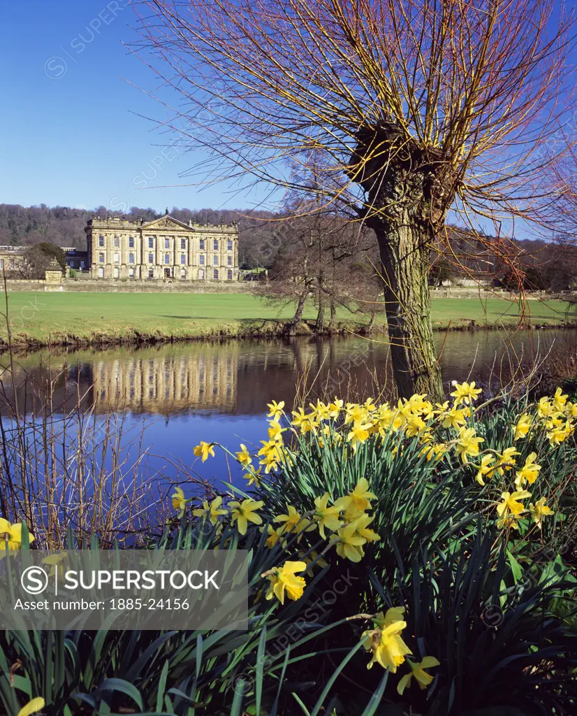 UK - England, Derbyshire, Bakewell - near, Chatsworth House in spring
