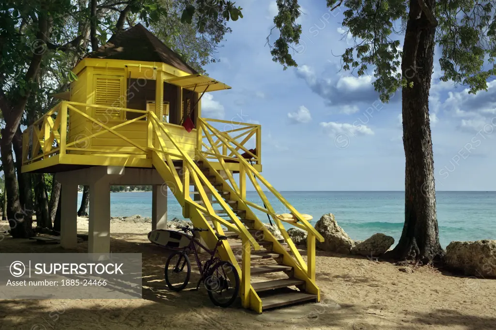 Caribbean, Barbados, Folkestone Beach, Lifeguard station