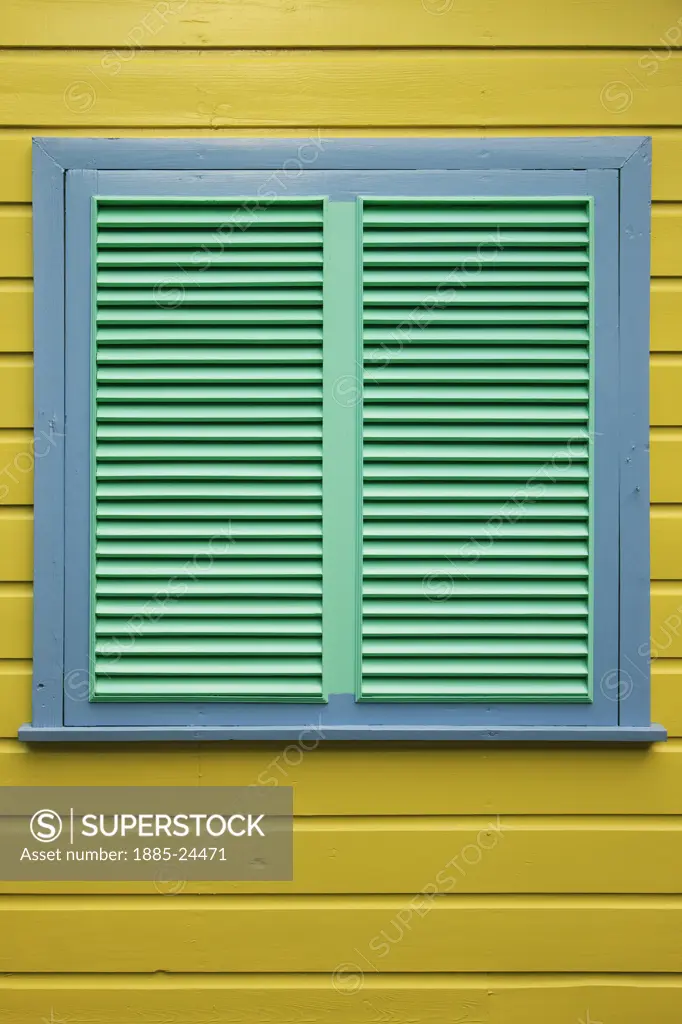 Caribbean, Barbados, Holetown, Chattel Village - window detail