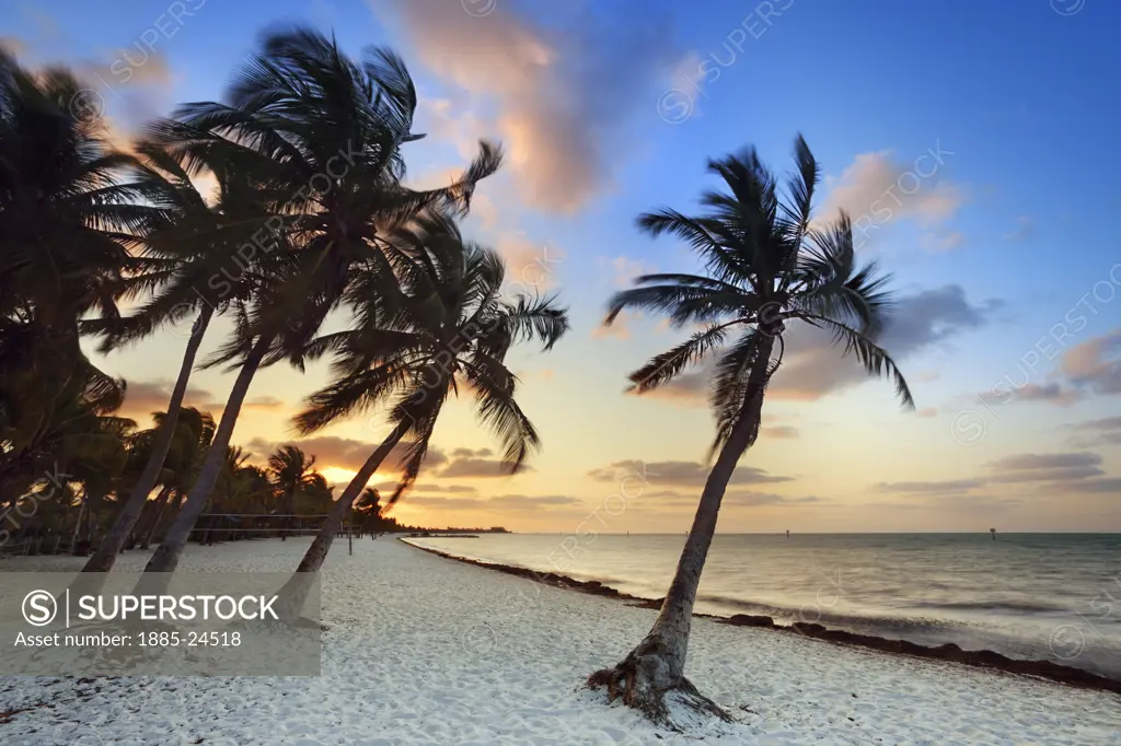 USA, Florida, Key West, Smathers Beach at dawn