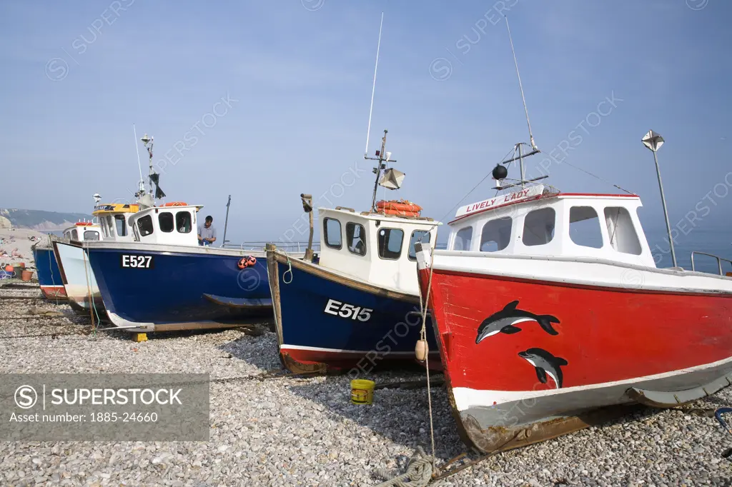 UK - England, Devon, Beer, Fishing boats