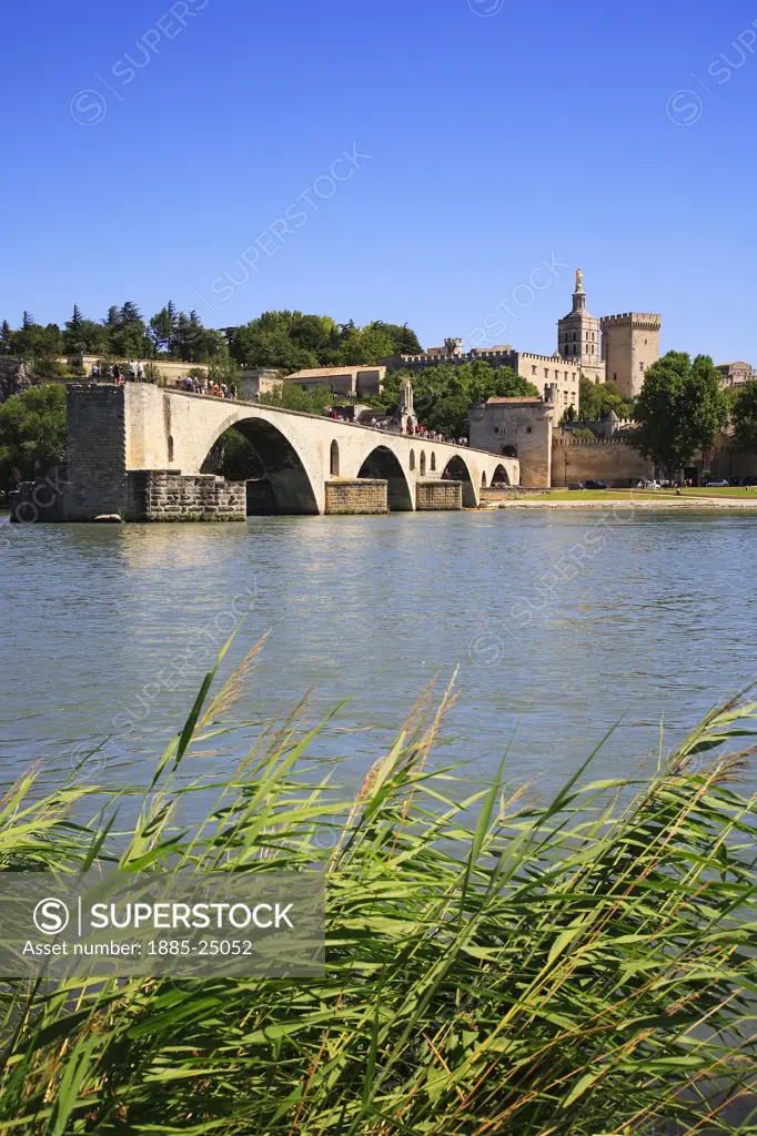 France, Provence, Avignon, Pont d Avignon and Rhone River