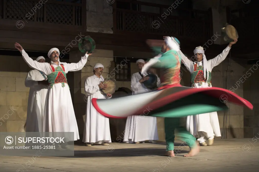 Egypt, Cairo, Sufi dancers at traditional show