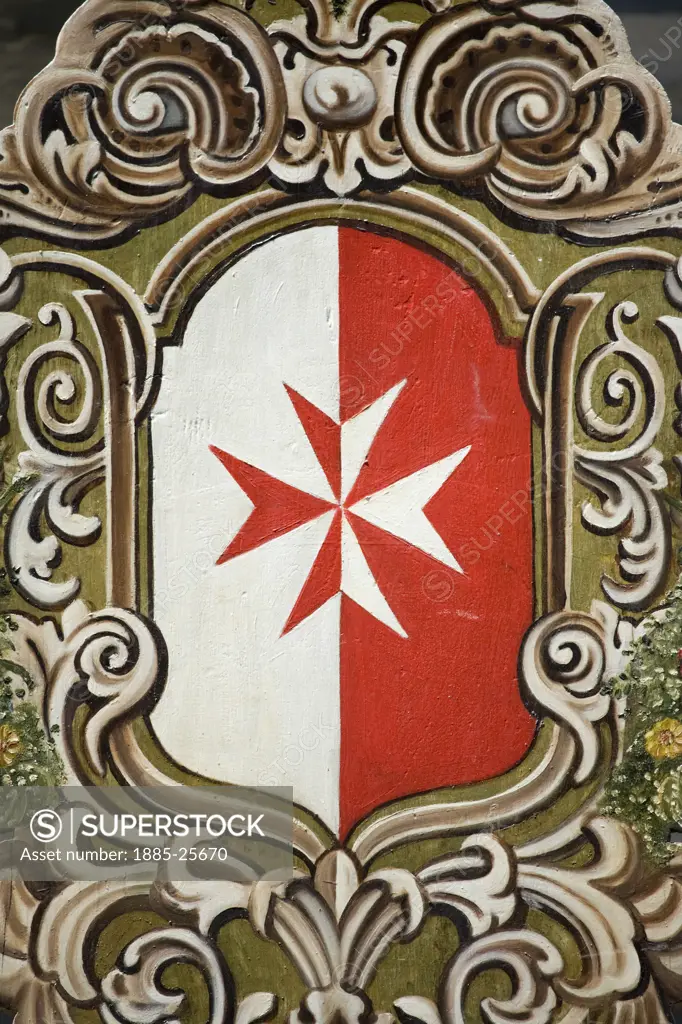 Maltese Islands, Malta, Mosta, Hand painted Maltese Cross
