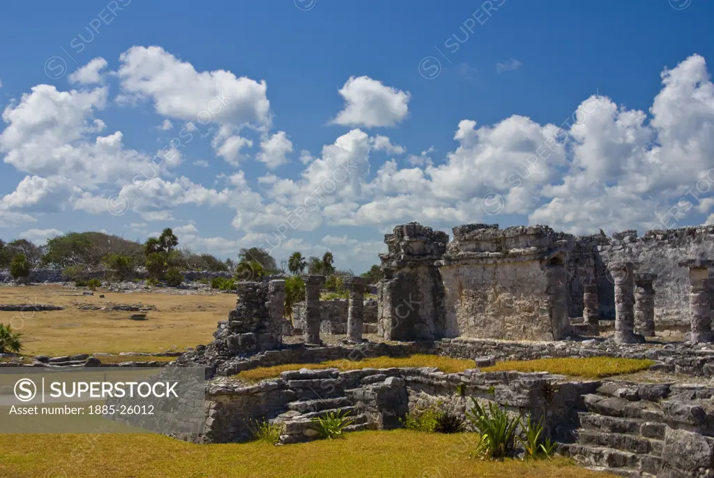 Mexico, Quintana Roo, Tulum, Mayan ruins at Tulum