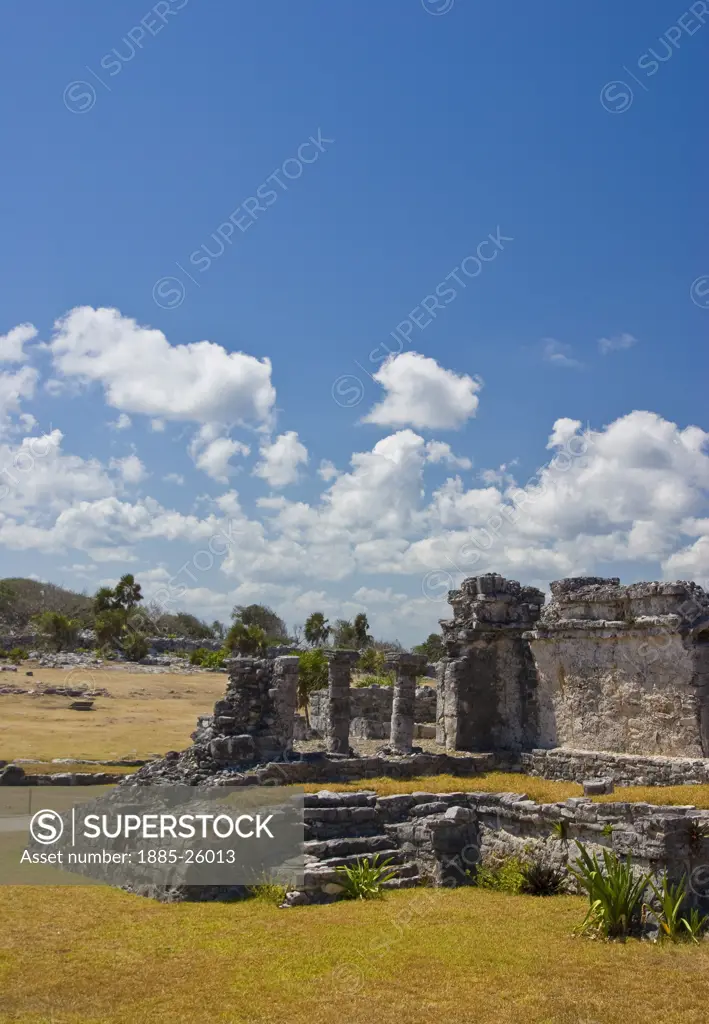 Mexico, Quintana Roo, Tulum, Mayan ruins at Tulum