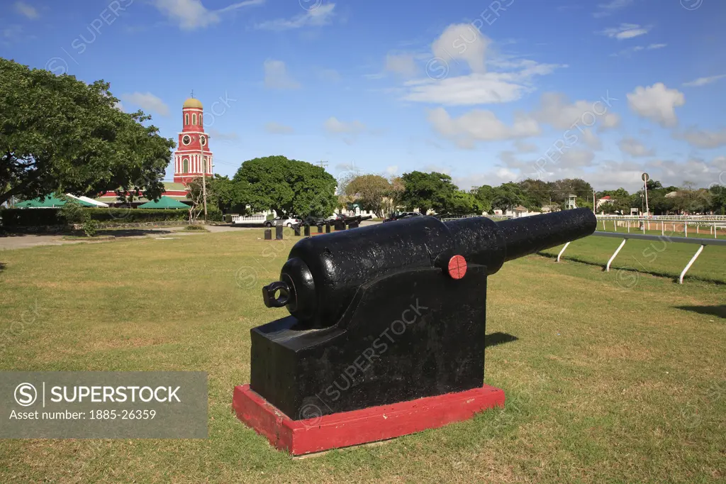 Caribbean, Barbados, Bridgetown, Garrison Historic Area - cannon and racecourse