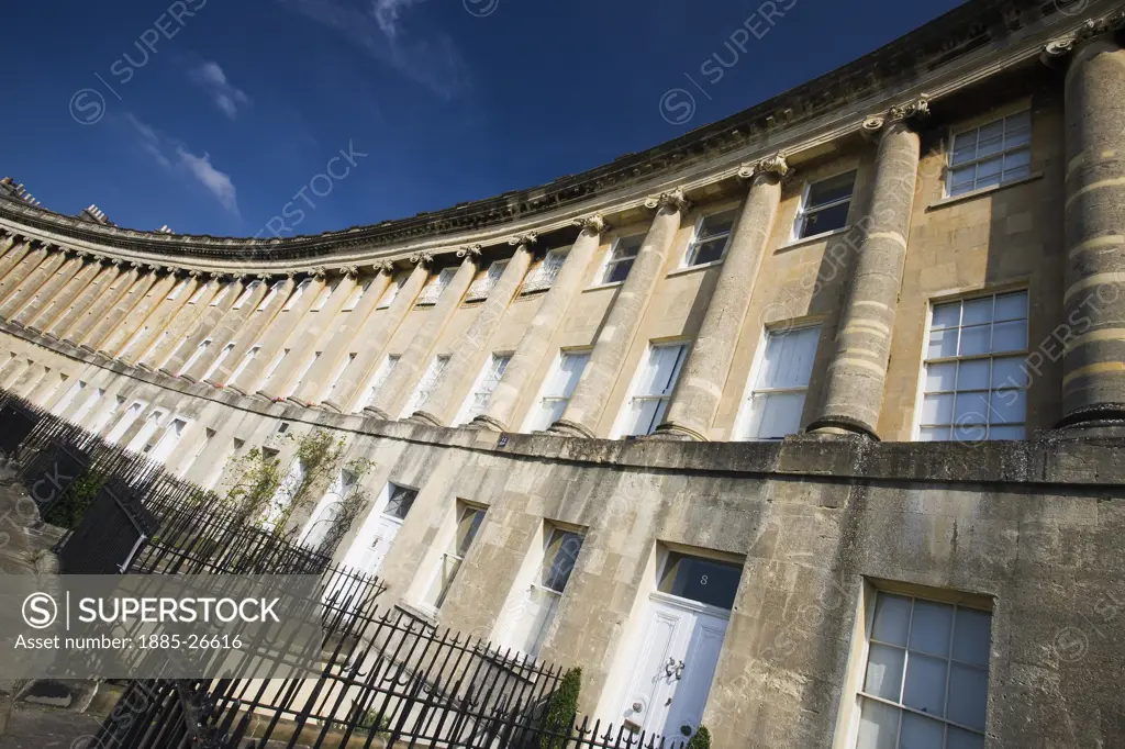 UK - England, Somerset, Bath, Royal Crescent - Georgian terraced houses