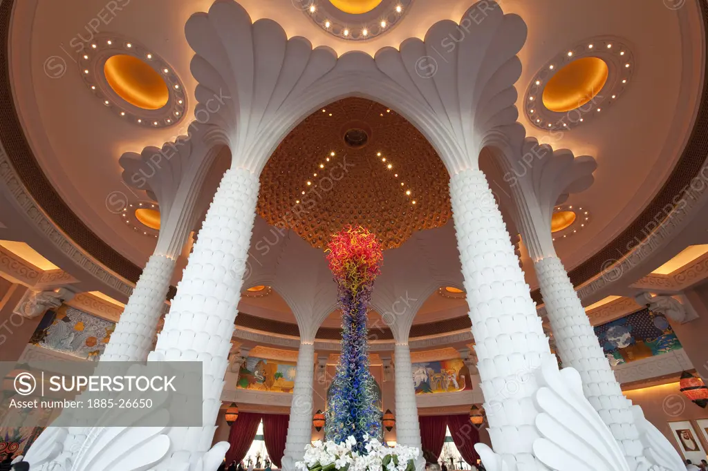 United Arab Emirates, Dubai, Atlantis Palm Jumeirah Hotel - detail of lobby