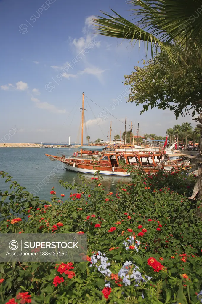 Turkey, Mediterranean, Side, View of the harbour