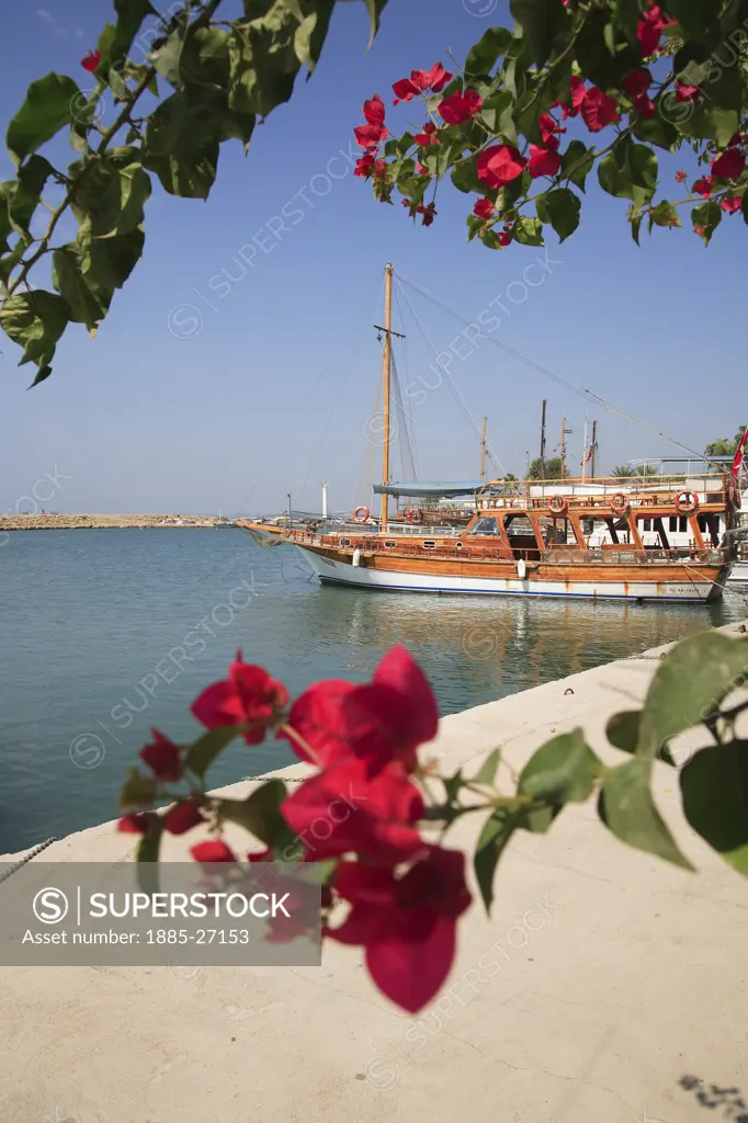 Turkey, Mediterranean, Side, View of the harbour