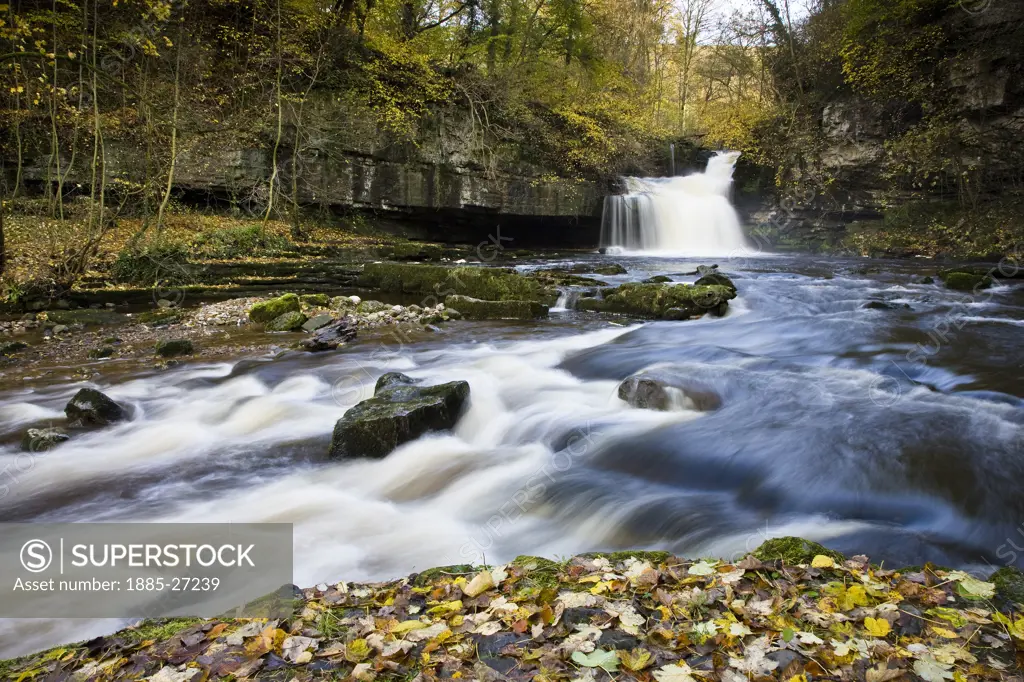 UK - England, Yorkshire, Yorkshire Dales National Park, West Burton Falls in autumn