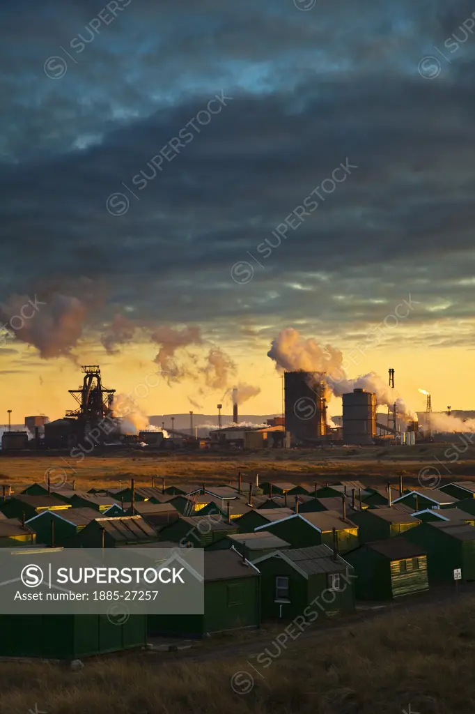 UK - England, Cleveland, Redcar, Corus Steelworks at dusk