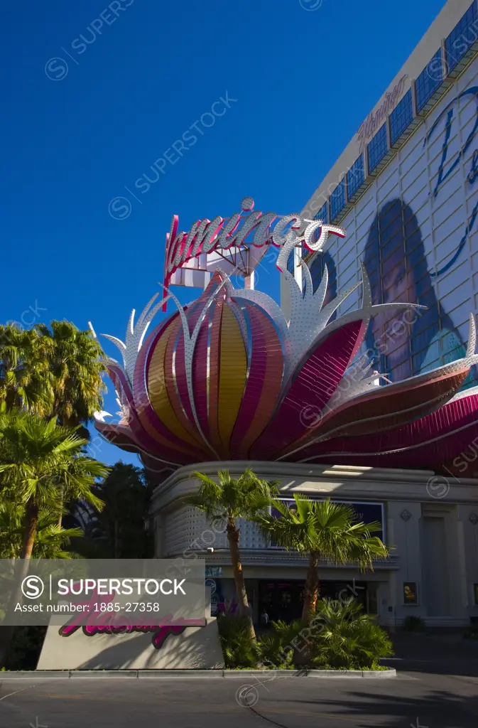 USA, Nevada, Las Vegas, Entrance to the Flamingo Hotel Casino