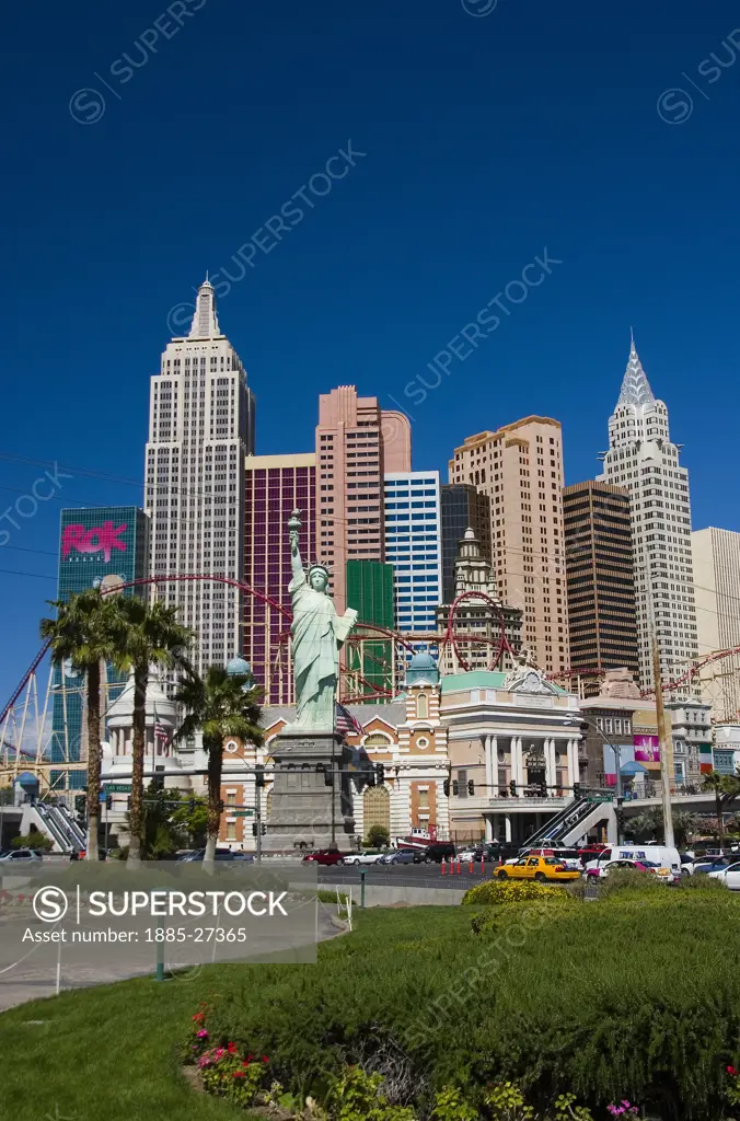 USA, Nevada, Las Vegas, View across to The New York New York Hotel Casino