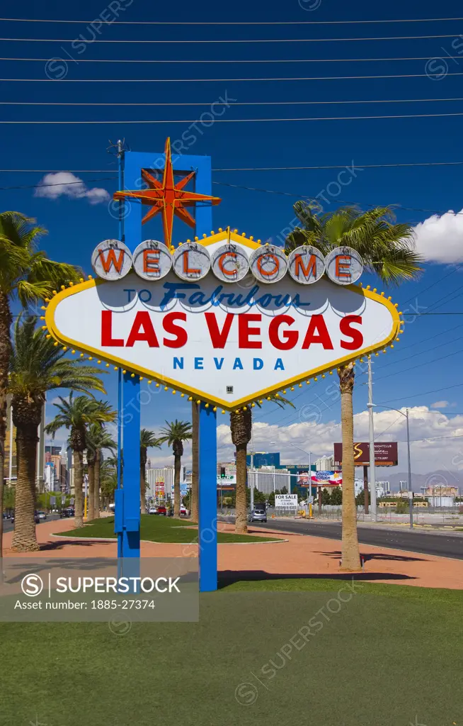 USA, Nevada, Las Vegas, Infamous Welcome to Las Vegas sign