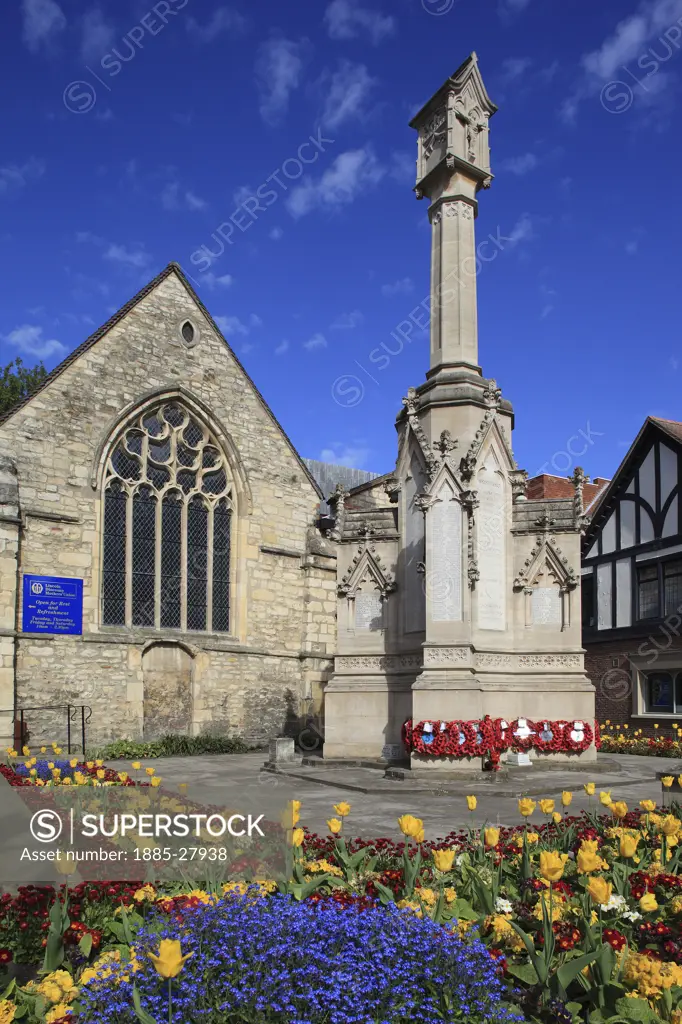 UK - England, Lincolnshire, Lincoln, War Memorial in spring