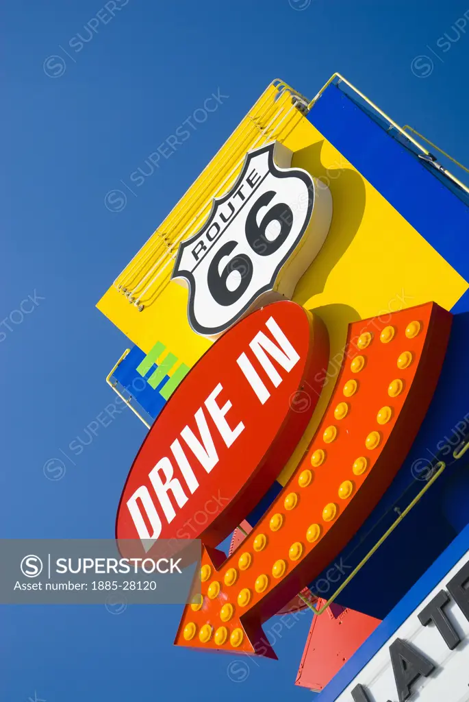 USA, Illinois, Springfield, Drive in cinema on Route 66