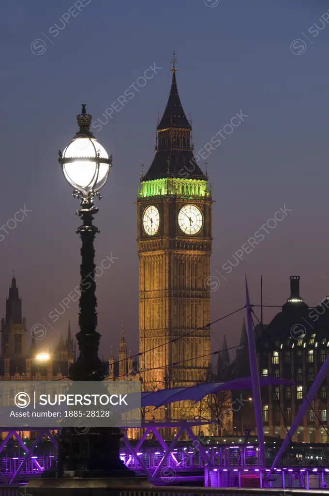 UK - England, London, Houses of Parliament with Big Ben at night