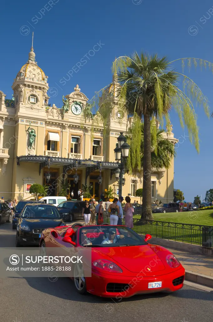 Monaco, Cote dAzur, Monte Carlo, Sports car outside the Grand Casino