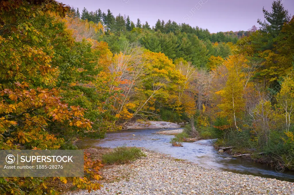 USA, Maine, Newry, Sunday River in autumn