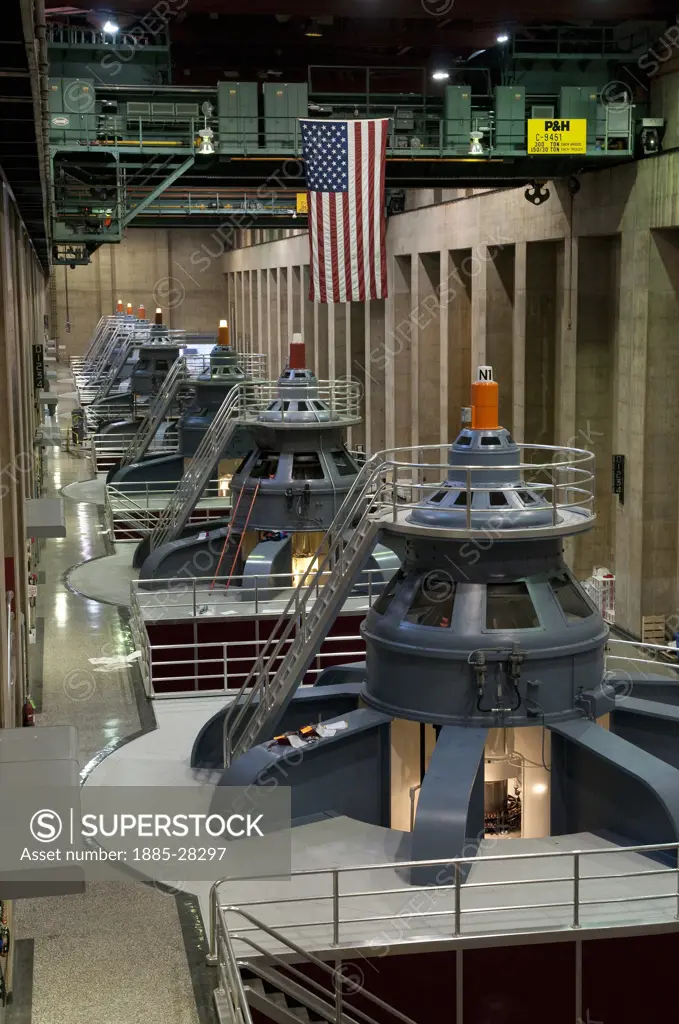 USA, Nevada, Hoover Dam, Interior - Turbine Hall