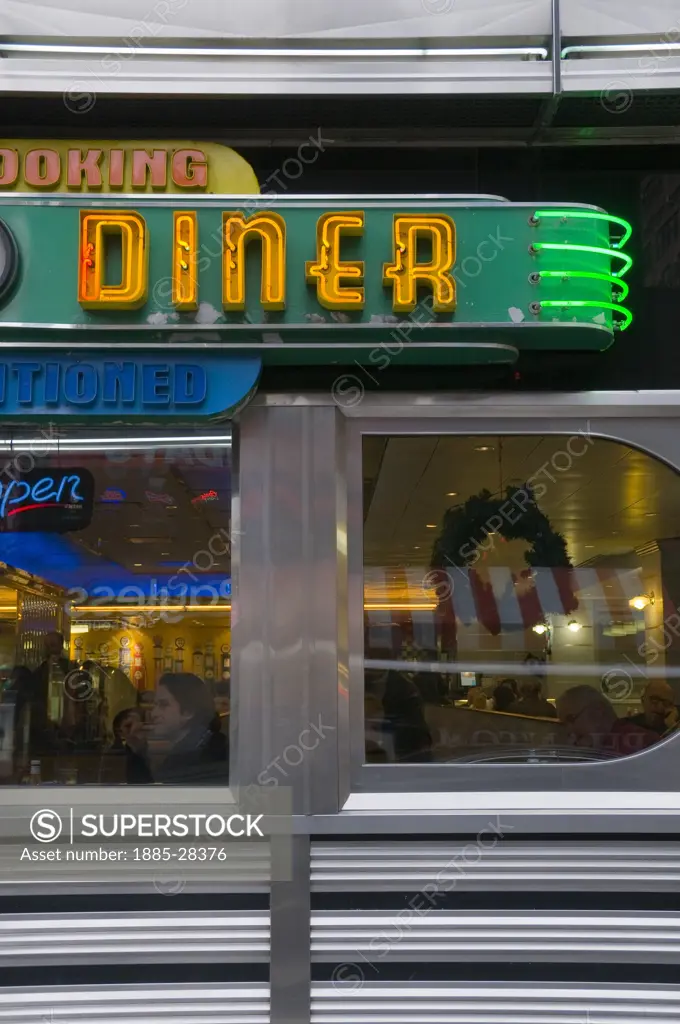 USA, New York State, New York, 24 hour Diner