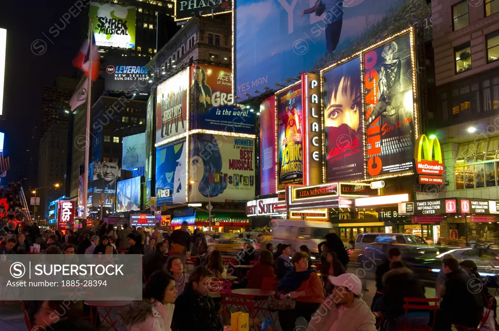 USA, New York State, New York, Times Square at night