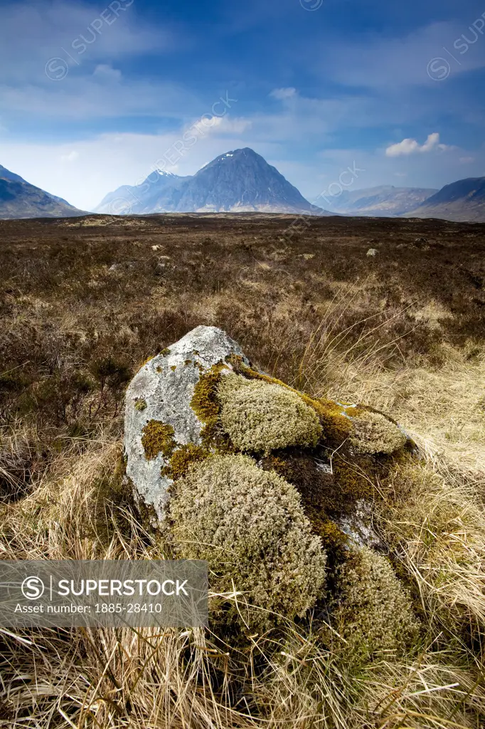 UK - Scotland, Highland, Rannoch Moor, View to Buachaille Etive Mor