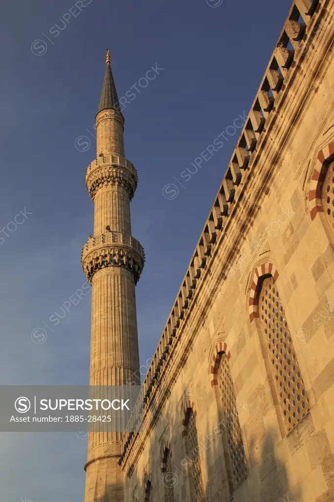 Turkey, Istanbul, Blue Mosque minaret