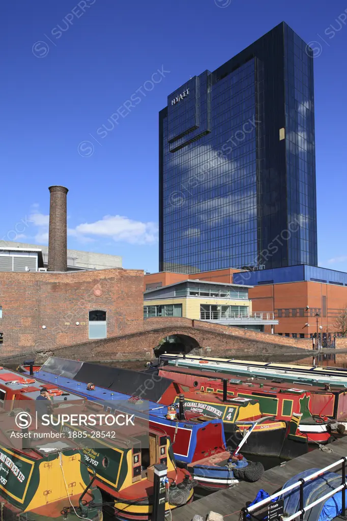 UK - England, West Midlands, Birmingham, Canal boats
