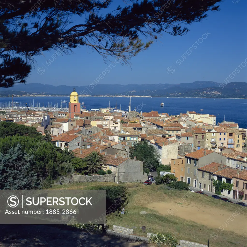 France, Cote d'Azur, St Tropez, View of Town