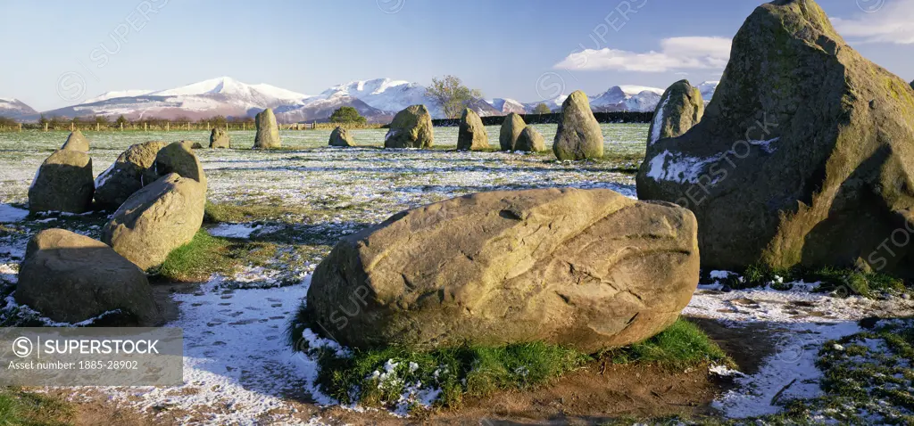 UK - England, Cumbria, Keswick - near, Castlerigg Stone Circle in winter
